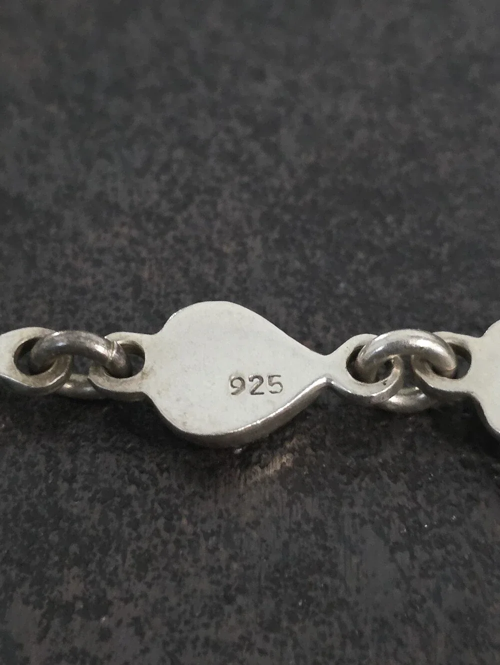 Vintage 925 Sterling Silver Red Enamel Heart Bracele